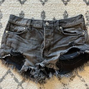 We The Free Loving Good Vibrations Denim Jean Shorts Size 27 Gray / Grey